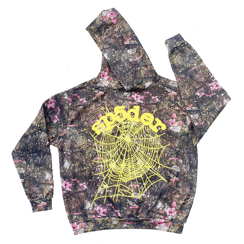 跨境爆款连帽衫555555美潮街头重磅宽松Sp5der卫衣卫裤男套装现货