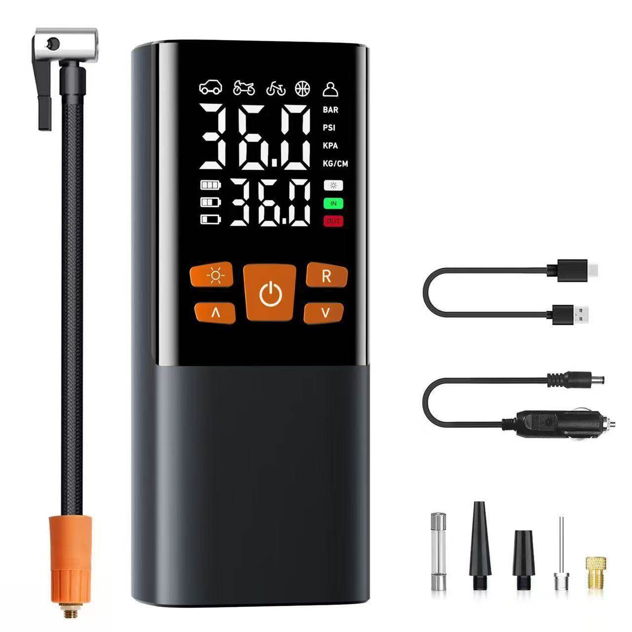 Car Air Pump, Wireless Car Air Pump, Electric Car Tire Pump, Digital Display Compressor, Rechargeable