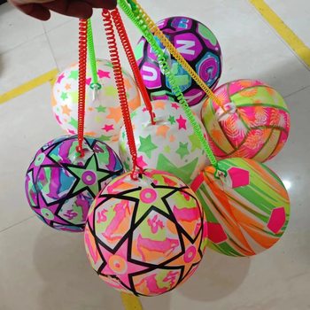 Factory wholesale chain ball football gift ground push night market hot toy ring ball elastic rope pat ball