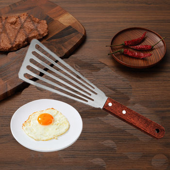 Cross-Border Stainless Steel Wooden Handle Iron Plate Barbecue Steak Spatula Multi-Purpose Pizza Elastic Cooking Cleaning Spatula Tool Set