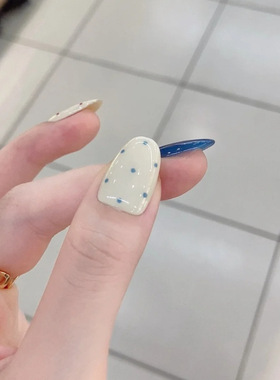 纯手工穿戴甲夏日简约显白猫眼美甲贴片多巴胺波点ins氛围感指甲