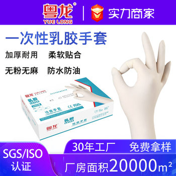Factory Direct Sales Disposable Food Natural Latex Gloves English Housework Beauty Hair Dyeing Dental Gloves Wholesale