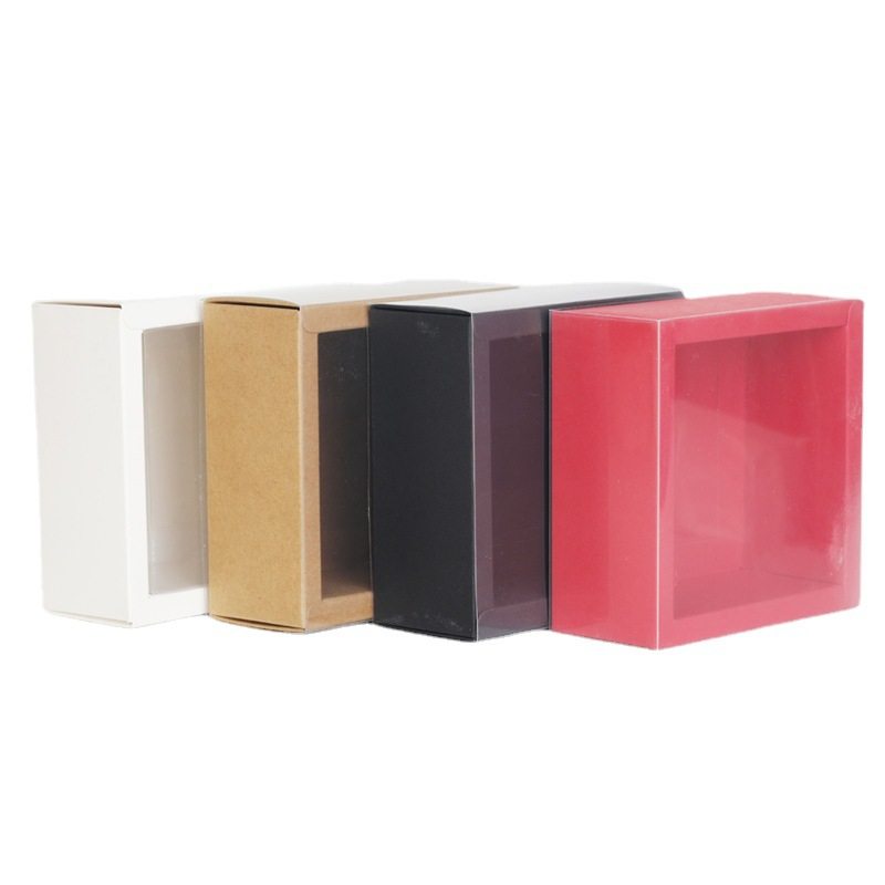 PVC transparent thickened square rectangular cowhide cover packaging storage color box drawer box printed LOGO