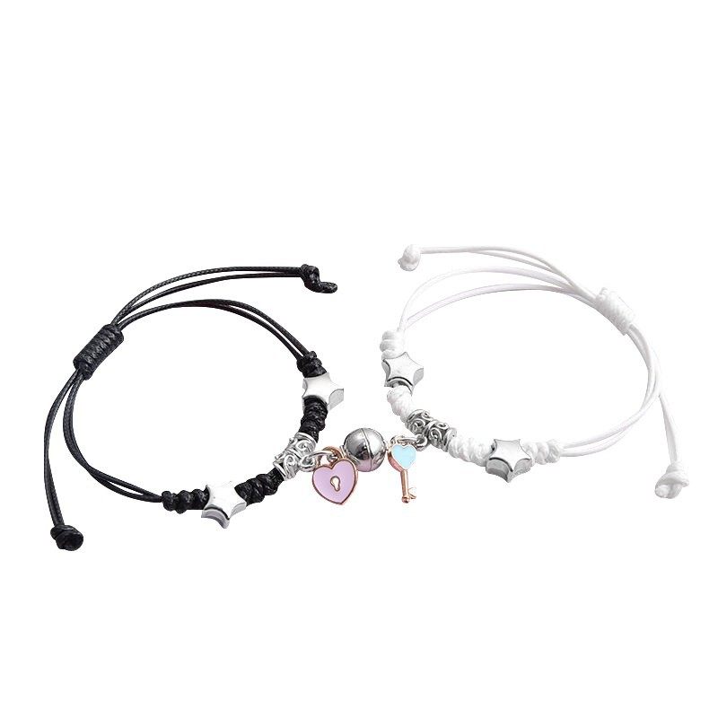 Magnet Couple Attracted Bracelet for Boyfriend Cute and Fresh Preparation of a Pair of BFF Student Hand Rope Female Commemorative Gift