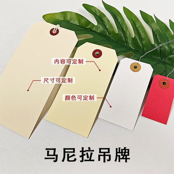 Cross-Border Colorful Label Tag with Metal Eyelet Blank Without Content High-End Rope Wire Manila Tag