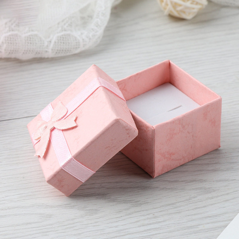 Jewelry Packaging Box Spot Earrings Ring Box Paper Box Multicolor Square Bow Earrings Ring Box