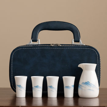 Ceramic Wine Set Chinese Wine Set Wine Glass Gift Box White Wine Divider Antique White Wine Cup One Cup Small Cup