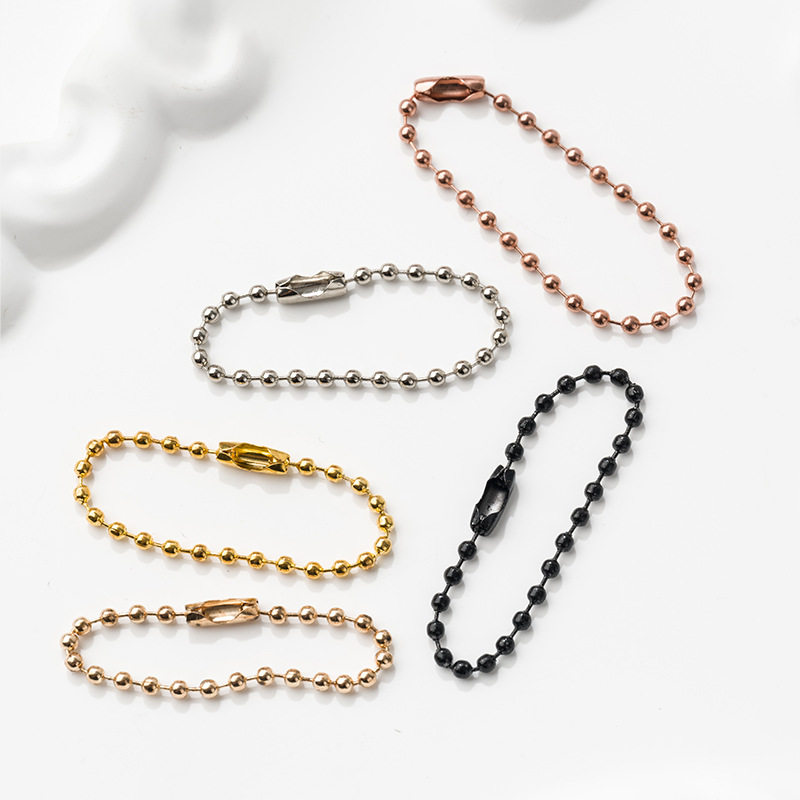 金属彩色珠链2.4mm波珠链糖果色diy饰品配件吊牌链烤漆咕卡挂链条