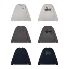 Stu American 2025 Autumn Logo Design Washed Raglan Sleeves 360g Waffle Long-Sleeved Retro T-Shirt