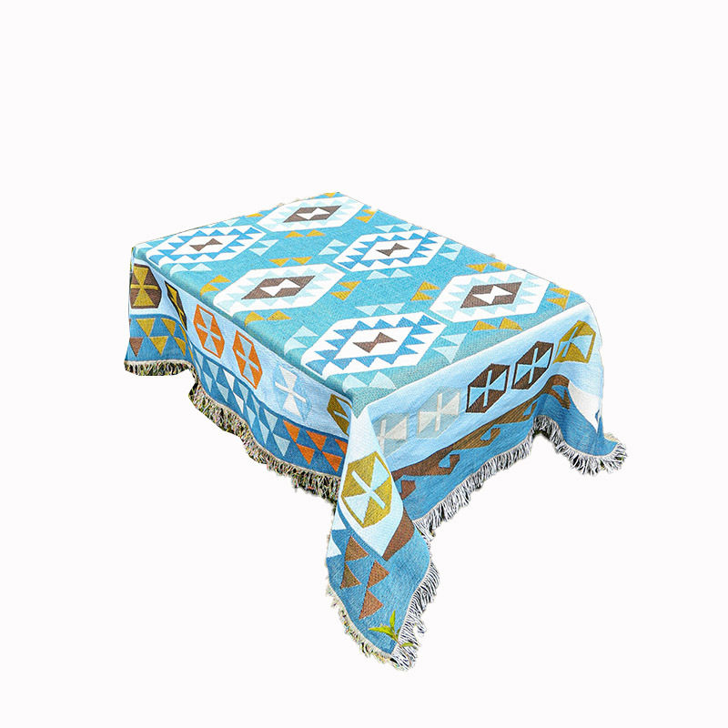 Woven Jacquard Thread Blanket Customized Multifunctional Outdoor Camping Style Picnic Blanket Living Room Bedroom Sofa Blanket Tablecloth Factory