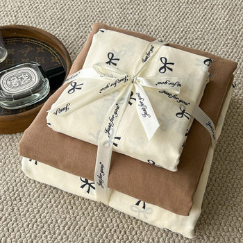 Cotton mother and baby grade antibacterial aerobic cotton double layer yarn skin-friendly cotton small fresh printing four-piece set factory wholesale