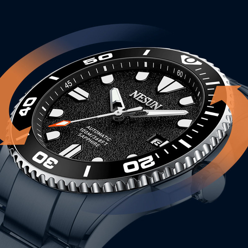 Nesun Fully Automatic Mechanical Watch Luminous Waterproof Business Casual Fashion Men's High-End Watch 9218