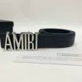 Letter silver buckle plain belt