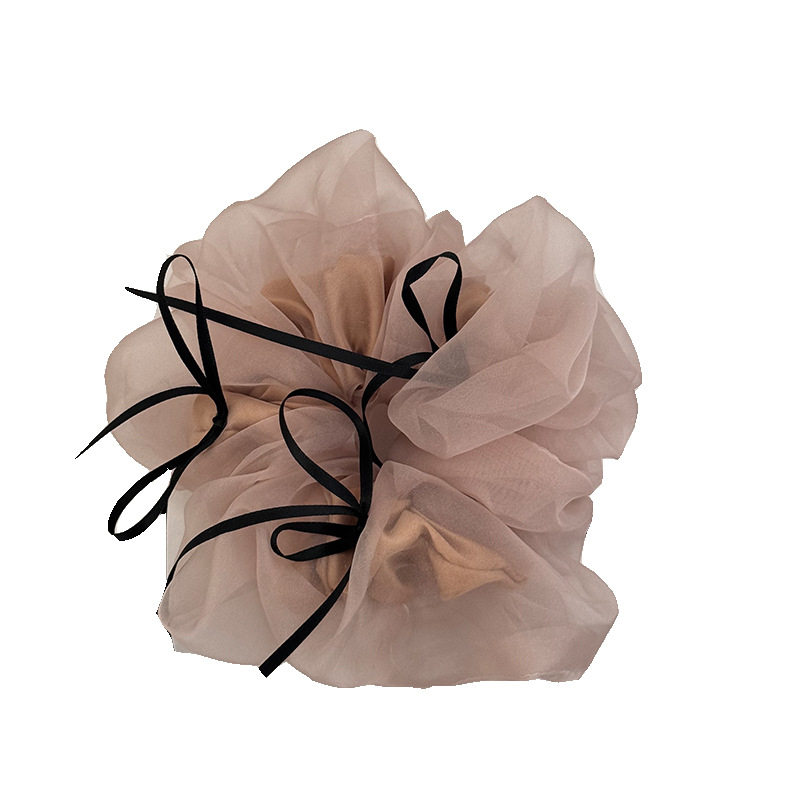 Ballet Style Mesh Ribbon Bow Large Intestine Hair Tie for Women High Elastic Ball Hair Rope Rubber Band Head Flower Hair Accessories