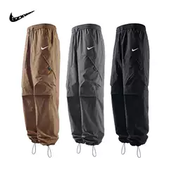 Mountain Outdoor Spring and Summer Thin Trendy Brand Loose Drawstring Multi-Pocket Ice Silk Quick-Dry Straight Casual Overalls for Men