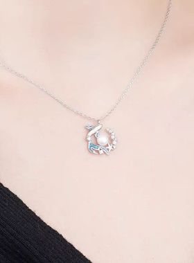 鲸落珍珠项链女生2024新款爆款轻奢小众精致吊坠情人节礼物送女友