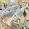 Winter Velvet Flannel Four-Piece Quilt Cover Single-Piece Coral Velvet Three-Piece Set Double-Sided Velvet Dormitory Home Velvet Quilt Cover