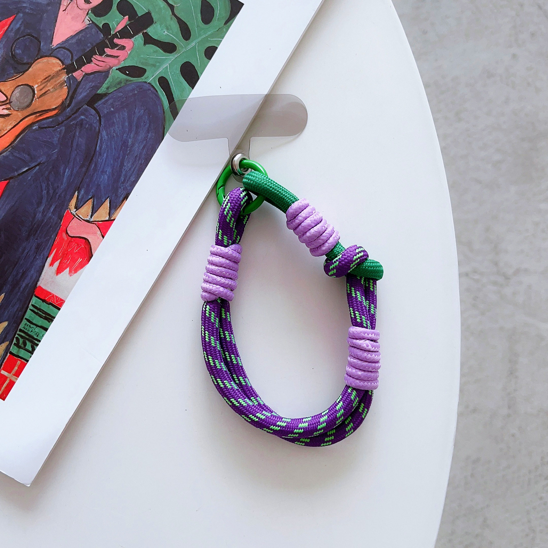 适用各种手机壳配件吊挂坠拼彩色短挂绳双边双头锁扣带卡片装饰品