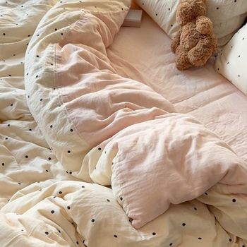 Class a Maternal and Infant-Grade Pure Cotton Double-Layer Gauze Four-Piece Set, Pure Cotton Gauze Dormitory Three-Piece Set, Skin-Friendly, Breathable, Cartoon Print