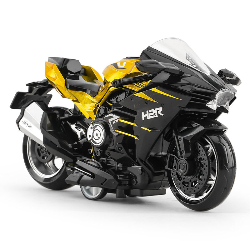 跨境代发儿童玩具男孩宝宝仿真合金摩托车摆件钥匙扣模型玩具车子