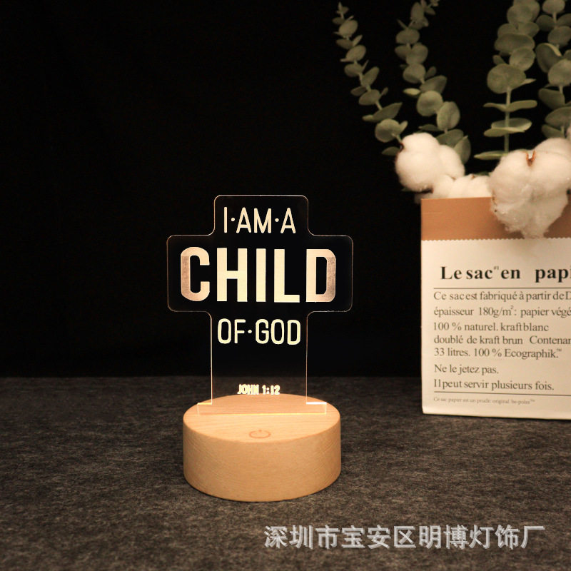 Beech small oval base 3D night light USB button monochrome wooden bedside lamp new exotic creative gift lamp