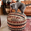 Bohemian Style Lazy Floor Cushion, Ethnic Jacquard Fabric Floor Cushion, Round Floor Cushion for Home Use