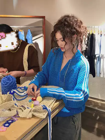 2025 National Fashion Brand Couple American Raglan Mesh Cut Out Knitted Blouse Men's Casual Loose Cardigan Jacket Couple