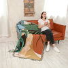 Nordic style color leaves line blanket full cover sofa towel sofa cover camping blanket ins sofa cover a generation of hair