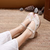 2025 New Old Beijing Cloth Shoes Women's Ethnic Style Ancient Costume Soft Sole Thick Heel Tbottomon Sole Embroidered Shoes Dropshipping