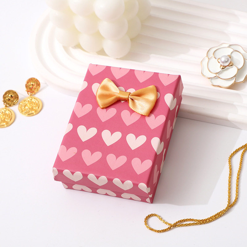 Jewelry Packaging Box, Jewelry Storage Box, Pink Bow, Mixed Colors, in Stock, Earrings, Bracelets, Cross-Border Gift Box