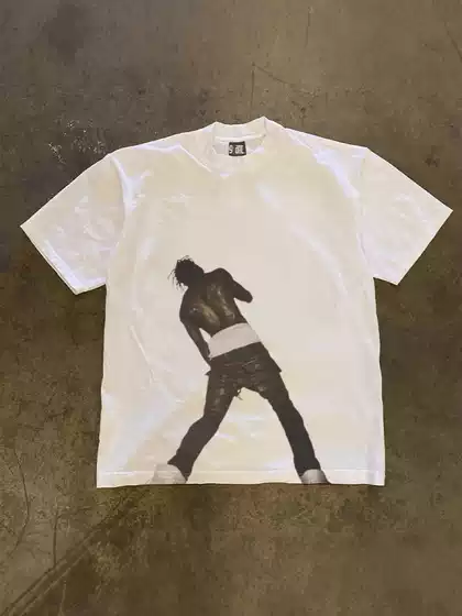 250g Heavy Cotton! American Oversize Hip-Hop Character Print Couple Style Women's Loose Short-Sleeved T-Shirt for Men