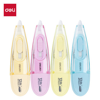 Deli VR18 Push Pen Type Correction Tape Student Correction Tape Replaceable Core Correction Tape Large Capacity Correction Tape