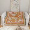 Warm European Style Flower Jacquard Cotton Tassel Sofa Blanket Camping Blanket Bed End Blanket Thick Blanket