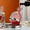 Rotating Gyro Crystal Glass Decanter, High-Looking Light Luxury Wine Dispenser, Quick Decanter, Red and Black Bottom Wine Glass