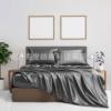 Amazon wish satin bed sheets four-piece satin satin satin fabric bedding pillowcase set wholesale