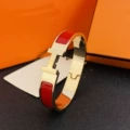 Size 19 wide version 12mm rose gold + red bracelet with logo h