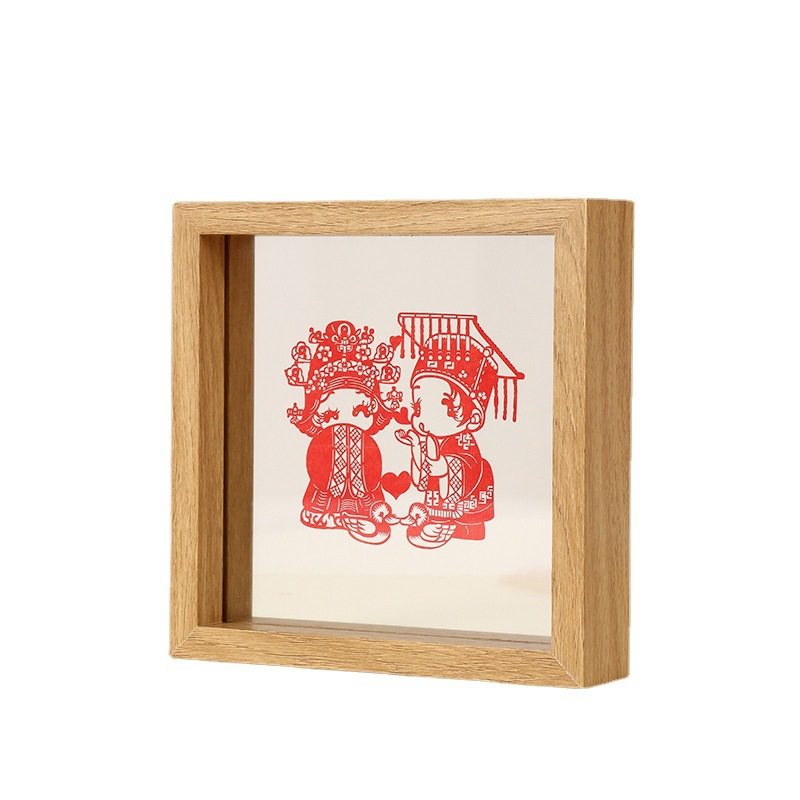Double-sided transparent glass Xi character clip photo frame decoration factory wholesale plant specimen frame picture frame paper cut