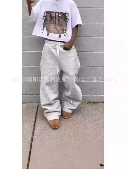 High Street Casual Sports Pants Fashionable All-match High Street Men's Instagram Popular Brand Loose Straight-breasted Pants for Summer