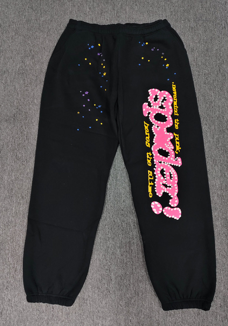 跨境爆款连帽衫555555美潮街头重磅宽松Sp5der卫衣卫裤男套装现货