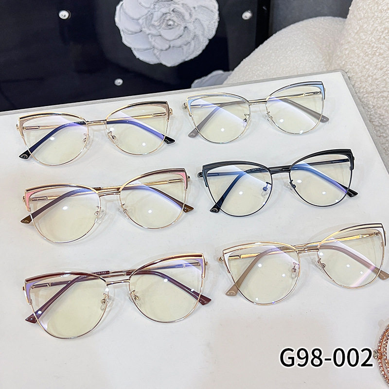 G98-002 new retro anti-blue light glasses frame Internet celebrity same fashion high-looking plain glasses big eye glasses frame