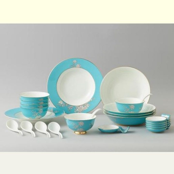 Yongfengyuan Feast Porcelain-Ink Peony Ceramic Tableware Set Home Tableware Gift Box Set Business Gift