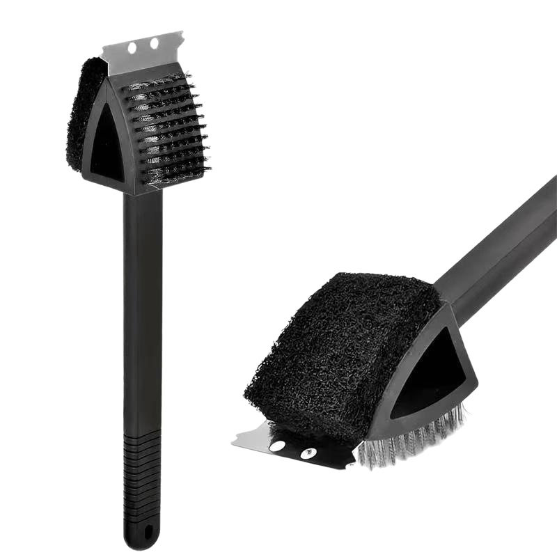 Plastic Handle Barbecue Brush Copper Wire Steel Wire Grill Cleaning Brush Spatula Fork Knife Sweeper Skewer Bbq Set Pineapple