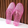 Flat Crystal Baotou Half Slippers Women's Transparent Jelly Plastic Hollow Non-slip Bath Indoor and Outdoor Summer Day
