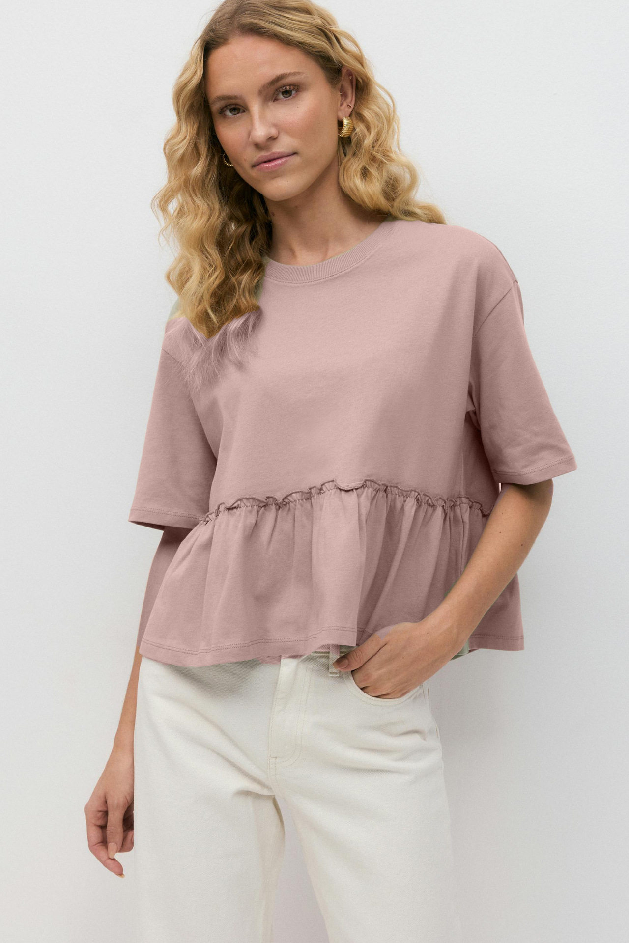 Cotton Pleated T Shirt Soft Loose Fit Round Neck Casual Everyday Wear Wholesale Available fast shipping