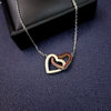 Color separation rose gold double heart titanium steel necklace women's heart buckle stainless steel pendant love diamond jewelry