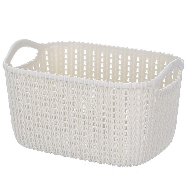 Imitation Rattan Storage Basket Desktop Small Storage Basket Plastic Storage Frame Sundries Storage Box Snacks Bathroom Washing Storage Basket