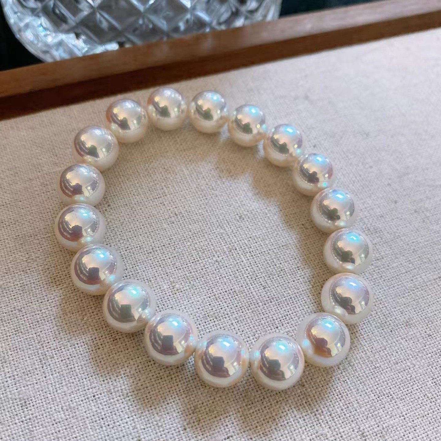 Akoya Aurora Goddess/Natural Australian Mother-Of-Pearl Pearl Bracelet for Women, Australian White Strong Luster Layered Pearl Bracelet, Light Luxury