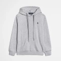 Gray pullover with black label