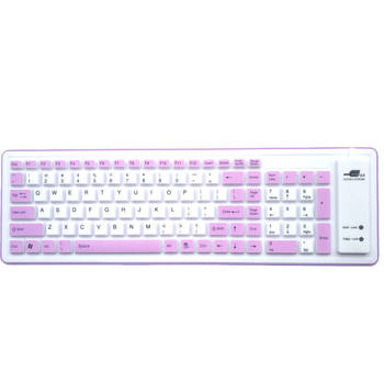 USB Portable Ultra-thin Color Silicone Foldable Curly Wired Soft Keyboard Mute Waterproof Laptop Desktop