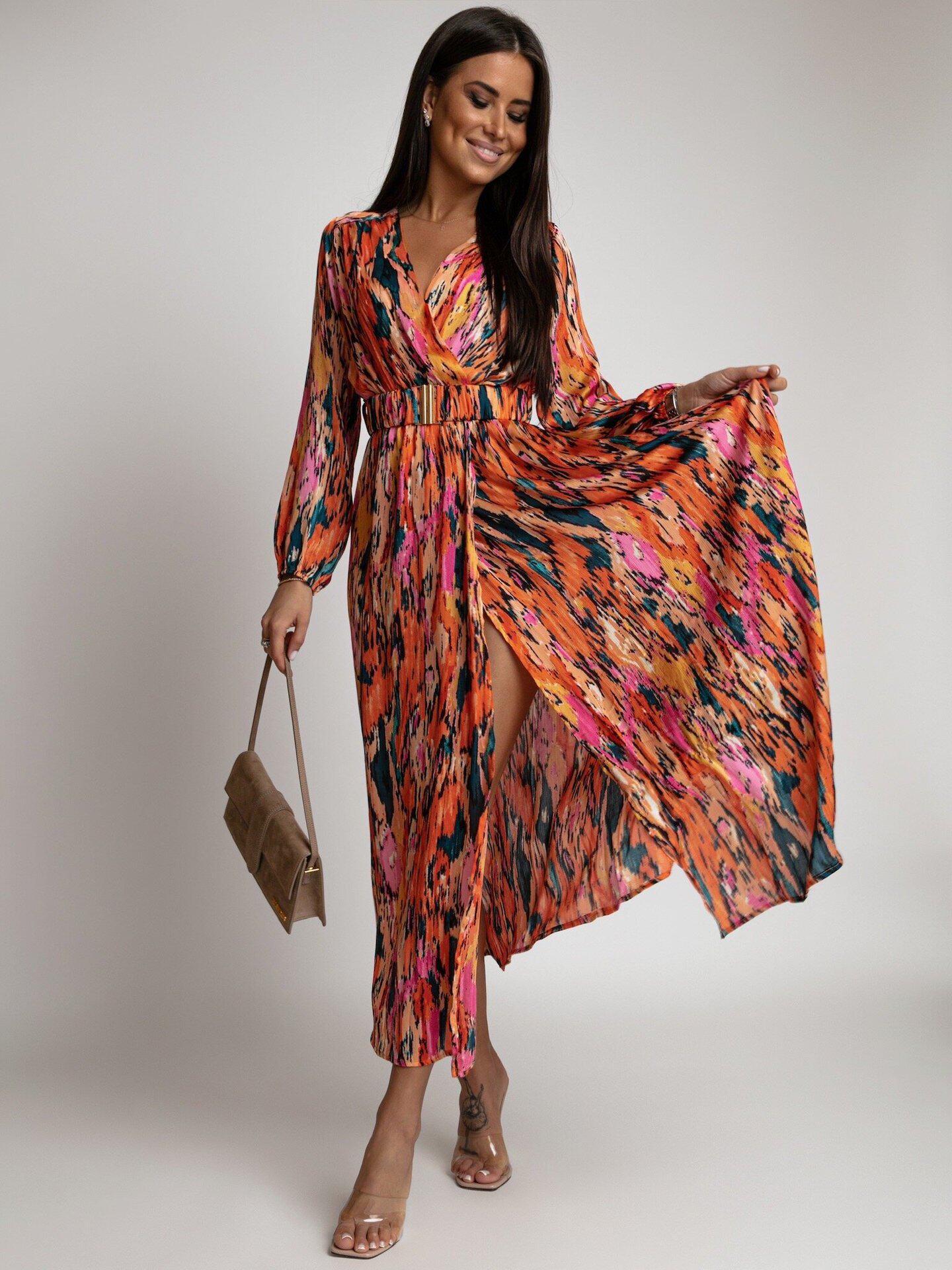 Floral Print Belted Dress Stylish Design Comfortable Fit Versatile for Casual or Formal Occasions Ready to Ship